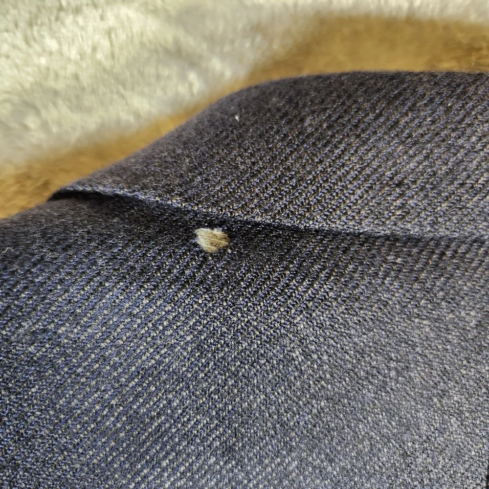 RRL Double RL Ralph Lauren Blazer‎ Men's Gray/Blue 41 Wool 2 Button Jacket HOLES